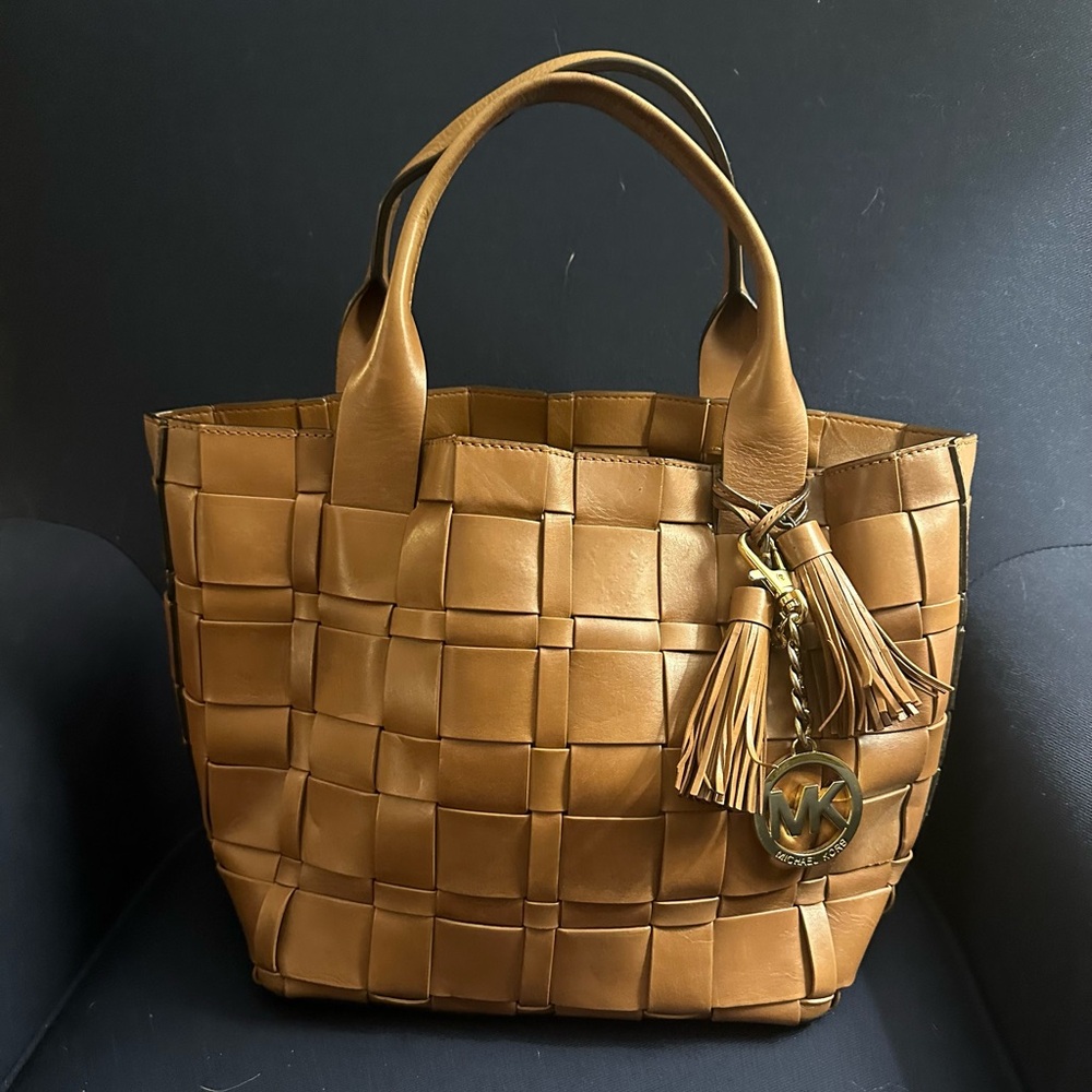 Michael Kors Vivian Woven Leather Tote